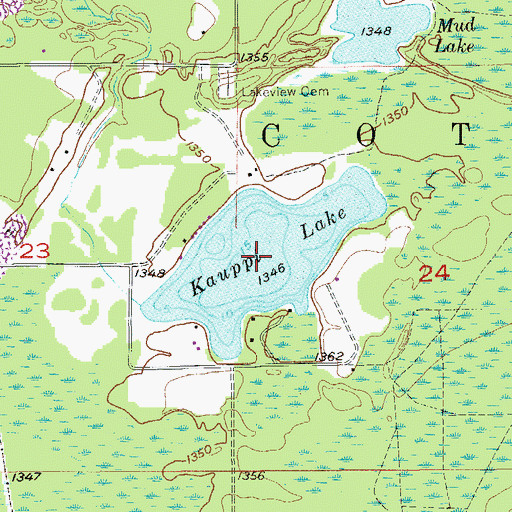 Topographic Map of Kauppi Lake, MN