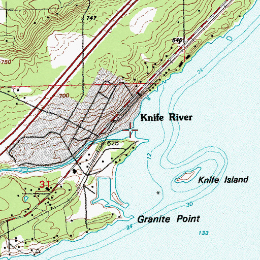 Topographic Map of Knife River, MN