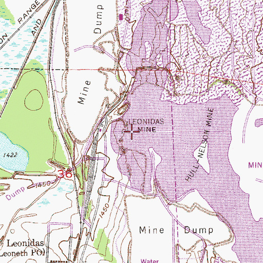 Topographic Map of Leonidas Mine, MN