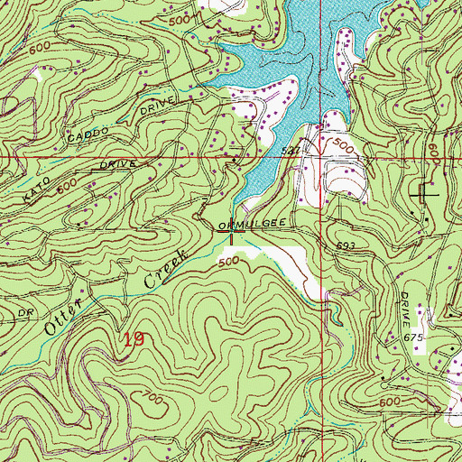 Topographic Map of Right Prong Otter Creek, AR