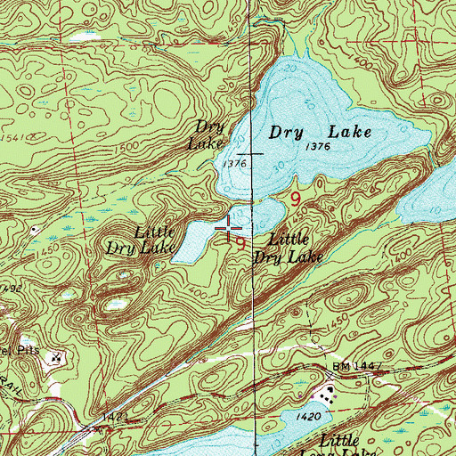 Topographic Map of Little Dry Lake, MN