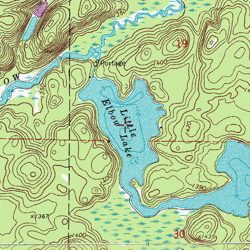 Topographic Map of Little Elbow Lake, MN