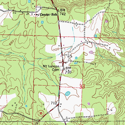 Topographic Map of Blick, AR