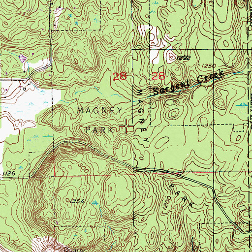 Topographic Map of Magney Park, MN