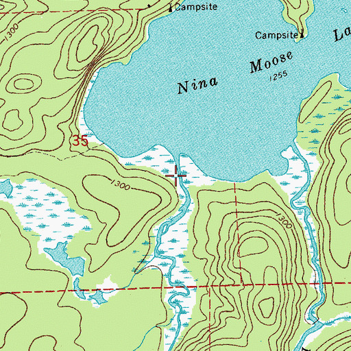 Topographic Map of Moose River, MN
