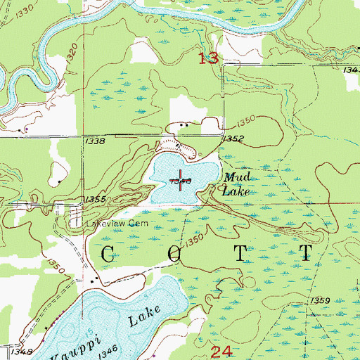 Topographic Map of Golden Pond, MN