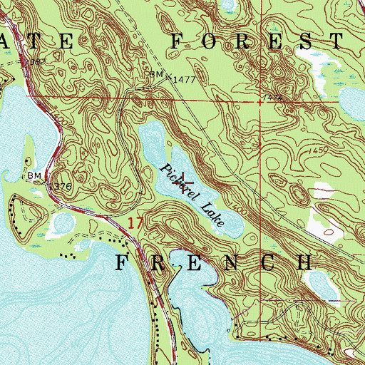 Topographic Map of Pickerel Lake, MN