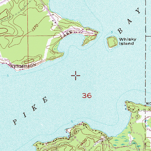 Topographic Map of Pike Bay, MN