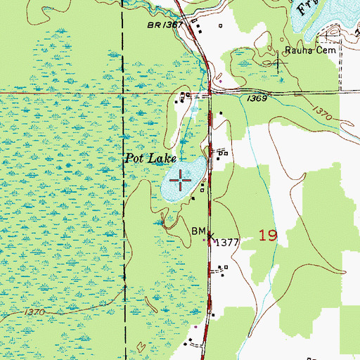 Topographic Map of Pot Lake, MN