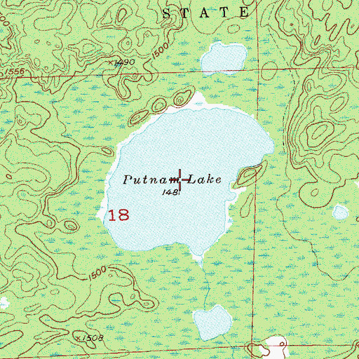 Topographic Map of Putnam Lake, MN