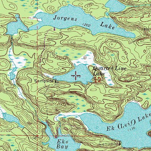 Topographic Map of Quarter Line Lake, MN
