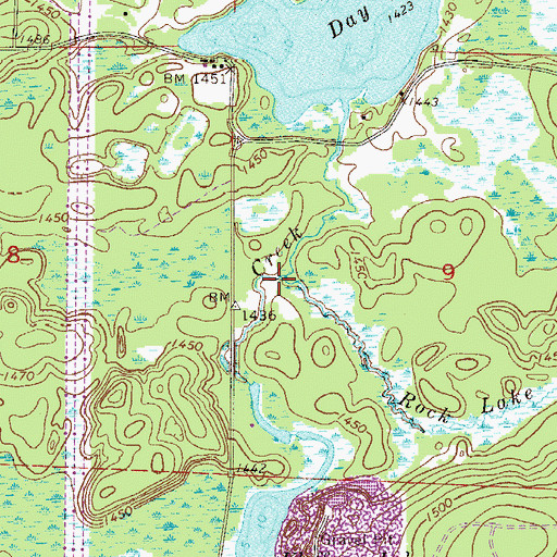 Topographic Map of Rock Lake Creek, MN