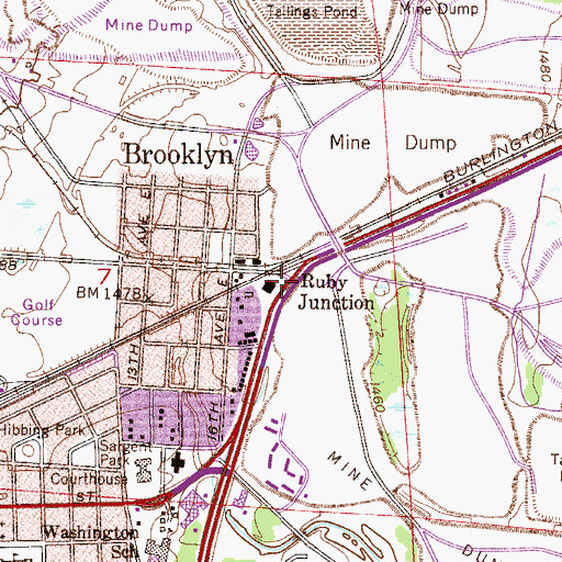 Topographic Map of Ruby Junction, MN