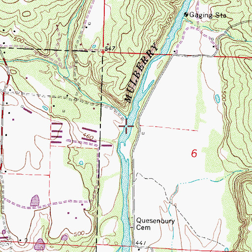 Topographic Map of Queensbury Ford, AR