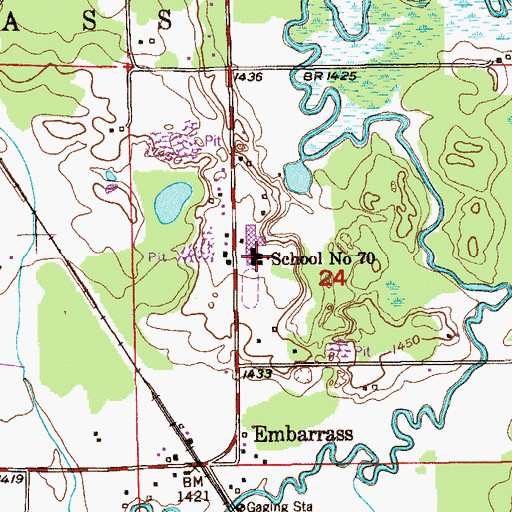 Topographic Map of School Number 70, MN