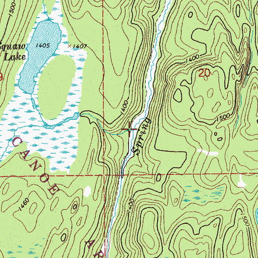 Topographic Map of Second Creek, MN