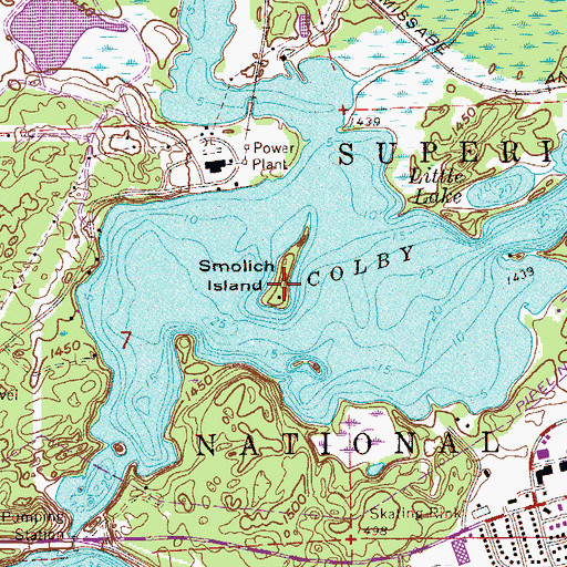 Topographic Map of Smolich Island, MN