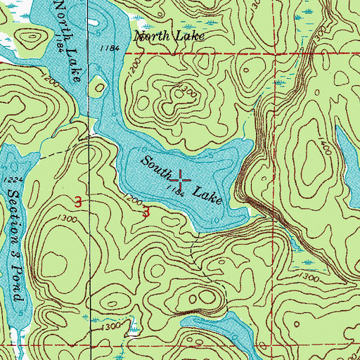 Topographic Map of South Lake, MN