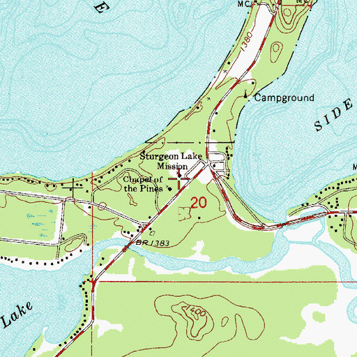Topographic Map of Sturgeon Lake Mission, MN