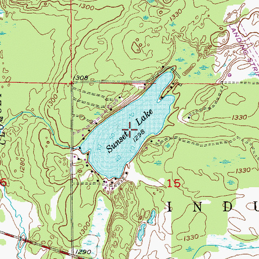 Topographic Map of Sunset Lake, MN