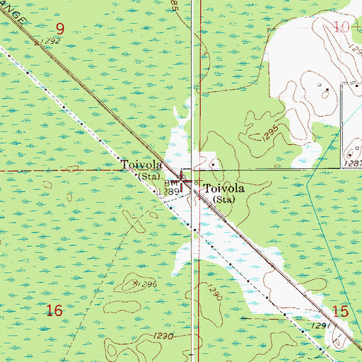 Topographic Map of Toivola, MN