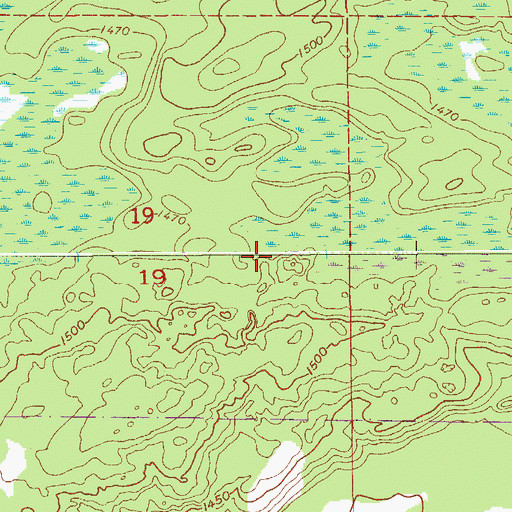 Topographic Map of Wakemup Narrows, MN