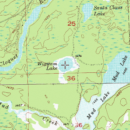 Topographic Map of Wigwam Lake, MN