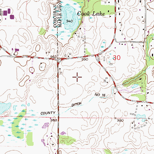 Topographic Map of WCCO-AM (Minneapolis), MN