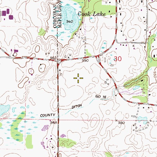 Topographic Map of WCCO-AM (Minneapolis), MN