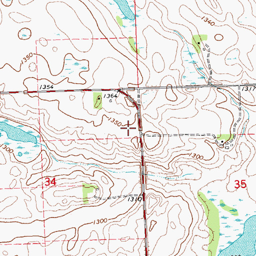 Topographic Map of KBRF-FM (Fergus Falls), MN