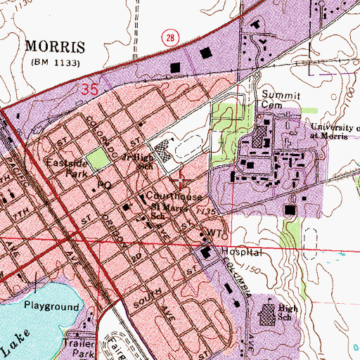 Topographic Map of KUMM-FM (Morris), MN