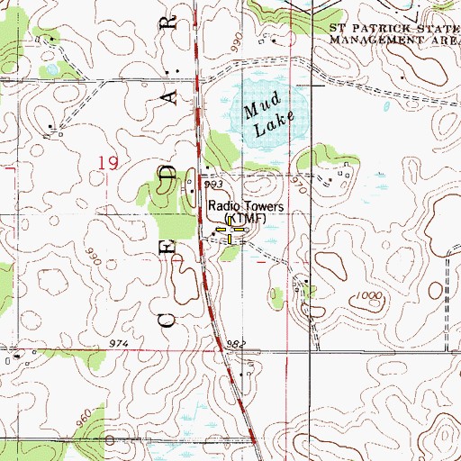 Topographic Map of KCHK-AM (New Prague), MN