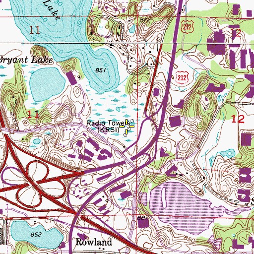 Topographic Map of KJJO-AM (Saint Louis Park), MN