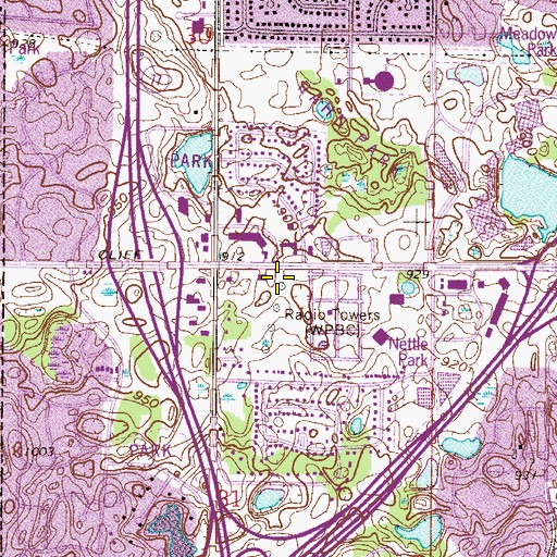 Topographic Map of KDWB-FM (Richfield), MN