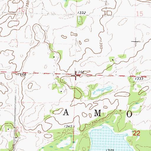 Topographic Map of Township of Amor, MN