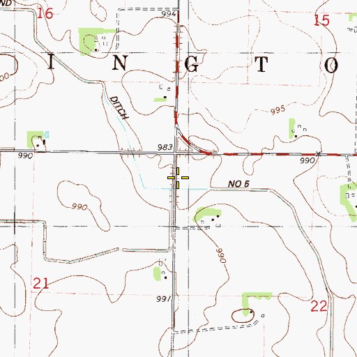 Topographic Map of Township of Arlington, MN