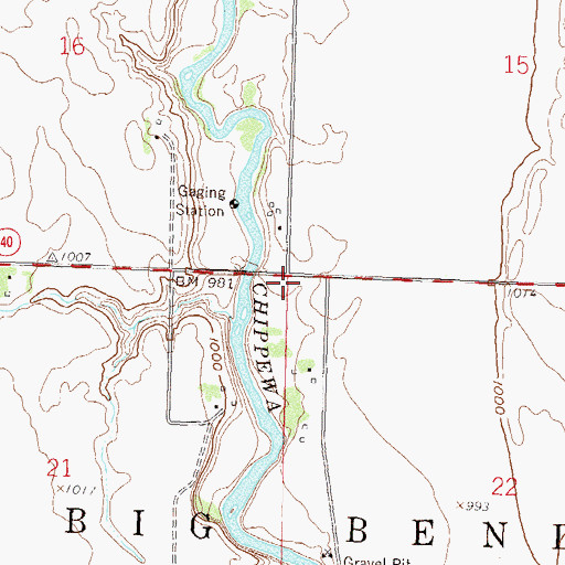 Topographic Map of Township of Big Bend, MN