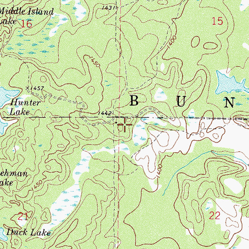 Topographic Map of Township of Bungo, MN
