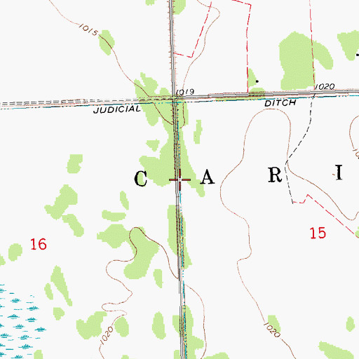 Topographic Map of Township of Caribou, MN