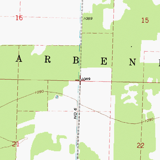 Topographic Map of Township of Cedarbend, MN