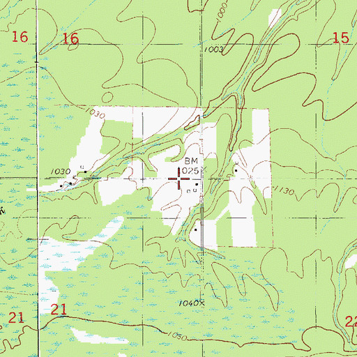 Topographic Map of Unorganized Territory of Clear Creek, MN