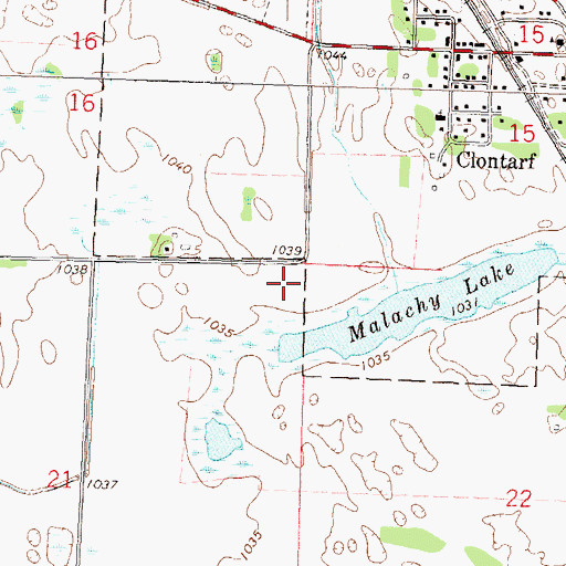 Topographic Map of Township of Clontarf, MN