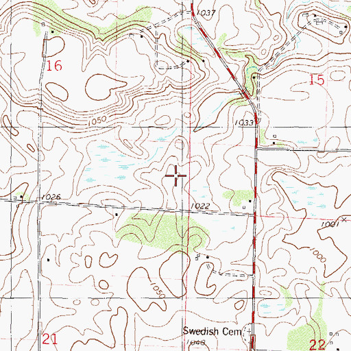 Topographic Map of Township of Cokato, MN