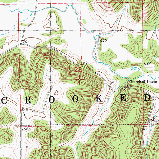 Topographic Map of Township of Crooked Creek, MN