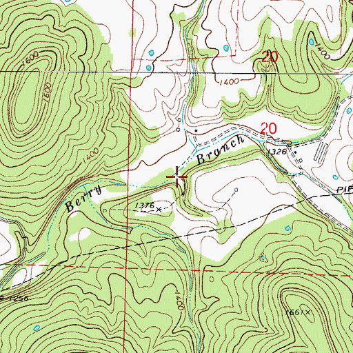 Topographic Map of Elm Spring, AR