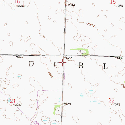 Topographic Map of Township of Dublin, MN