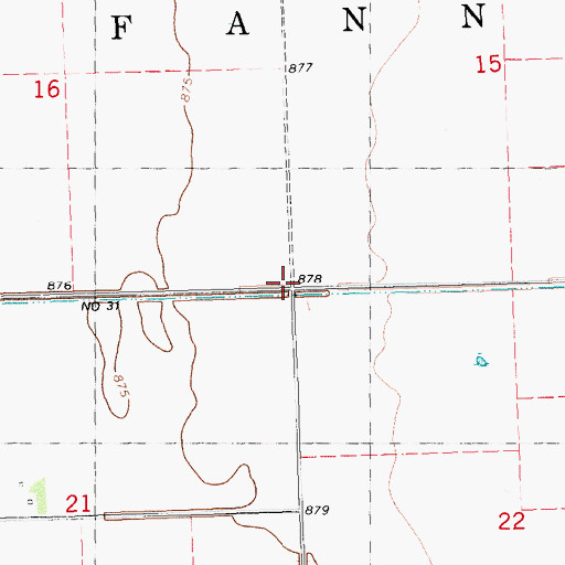 Topographic Map of Township of Fanny, MN