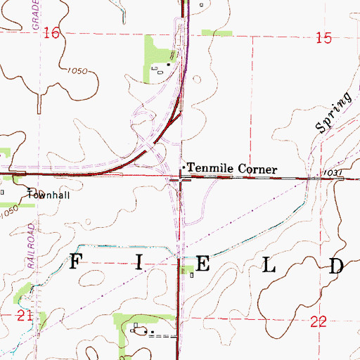 Topographic Map of Township of Fieldon, MN