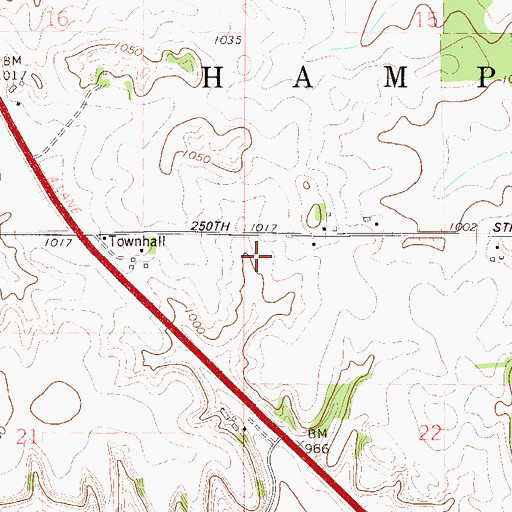 Topographic Map of Township of Hampton, MN