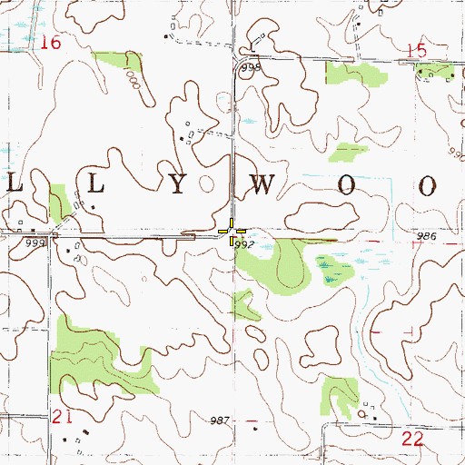 Topographic Map of Township of Hollywood, MN